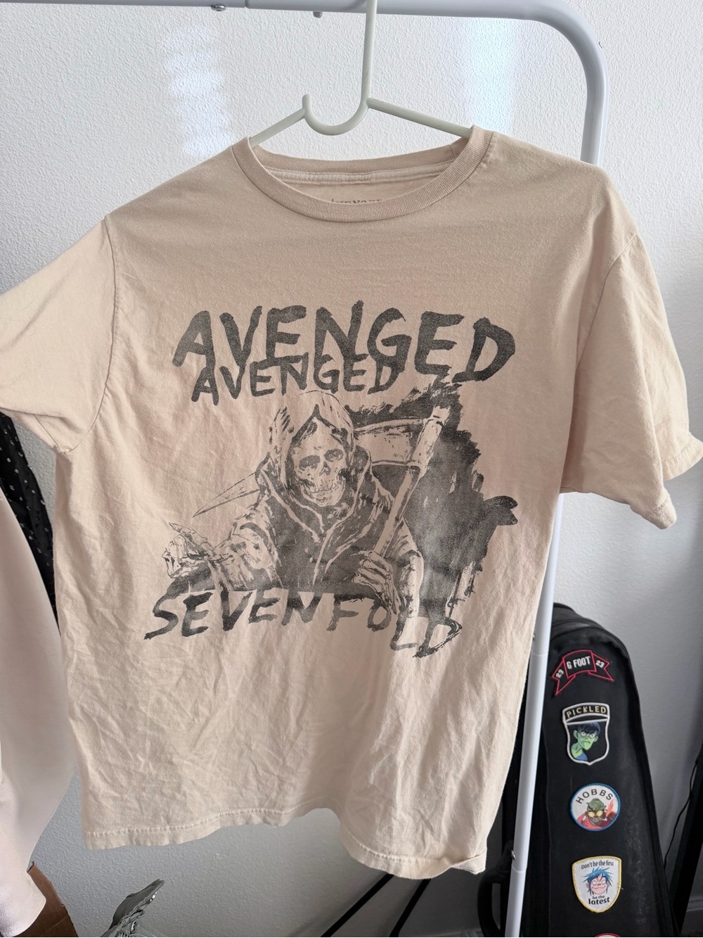 Avenged Sevenfold Beige Graphic Short Sleeve Tee